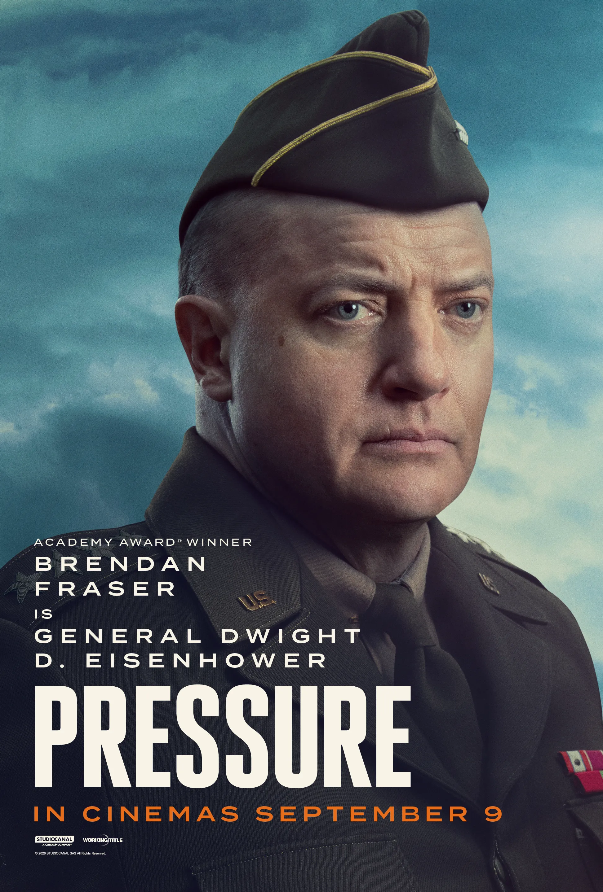 Brendan Fraser as General Dwight D. Eisenhower in a promotional poster for Pressure