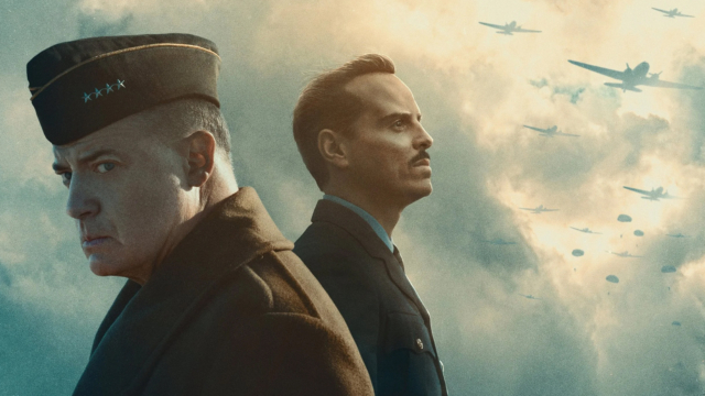 Brendan Fraser as Dwight Eisenhower and Andrew Scott as James Stagg in Pressure
