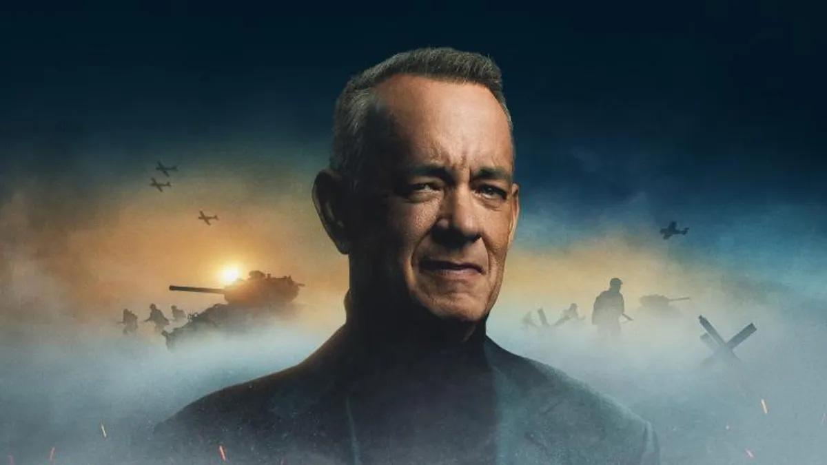Tom Hanks in promotional artwork for World War II with Tom Hanks